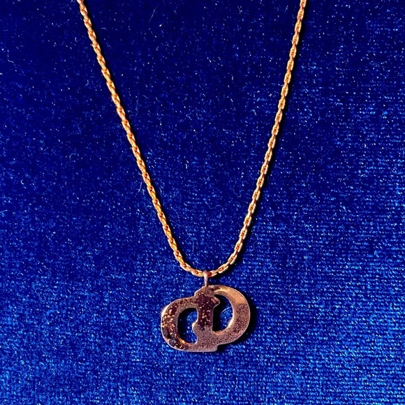 CHRISTIAN DIOR CD Monogram w/CHRISTIAN DIOR Necklace, Authentic. EUC - Picture 2 of 4